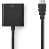 AV adapteris Nedis CCGB34900BK02 kabelio adapteris 0,2 m HDMI A tipo (standartinis) VGA (D-Sub) + 3,5 mm juodas