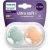 Philips AVENT SCF091/03 Žindukas Ultra Soft 0-6m žalia/oranžinė