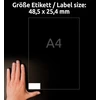 AVERY Universali etiketė 48,5x25,4 mm, balta su Ultragrip + 30% papildomo turinio - (65 lap. x 40 vnt.)