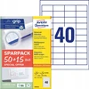 AVERY Universali etiketė 48,5x25,4 mm, balta su Ultragrip + 30% papildomo turinio - (65 lap. x 40 vnt.)
