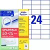 AVERY etiketės universalios 70x37 mm balta su Ultragrip + 30% papildomo turinio (65 lapai x 24 vnt.)