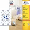 Avery Lipnios etiketės Zweckform L3415, 40mm , A4, apvalios, 100 lapų, baltos spalvos