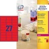 *Lipnios etiketės Avery Zweckform, A4, 63.5x29.6mm, 25 lapai, neoninės raudonos spalvos,