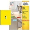 Lipnios etiketės Avery Zweckform, A4, 210x297mm, 1 etiketė lape, 100 lapų, geltonos spalvos