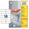Lipnios etiketės Avery Zweckform, A4, 105x42,3mm, 14 etikėčių lape, be rėmelio, 100 lapų, baltos spalvos