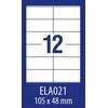 Lipnios etiketės Avery Europe, A4, 105x48mm, 12 etikečių lape, be rėmelio, 100 lapų