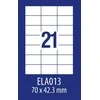 Lipnios etiketės Avery Europe, A4, 70x42.3mm, 21 etiketė lape, be rėmelio, 100 lapų, baltos spalvos