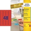 Avery Zweckform Šalinamos spalvos etiketės 45,7 x 21,2 mm raudonos (L6038- 20)