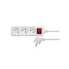 AW-Tools AWTOOLS NAMŲ pratęsimo kabelis, Baltas, 5 LIZDAI, 3,0 m, SU ĮŽEMINIMU, JUNGIKLIU