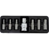 AW-Tools AWTOOLS ŠEŠIAKAMPIAI (IMBUS) ANTGALIAI. 7 vnt. 4-12mm + ADAPTERIS Juodas LINE