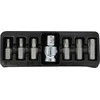 AW-Tools AWTOOLS TORX antgaliai 7 vnt. T25-T55 + adapteris, su skyle Juodas linija