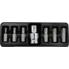 AW-Tools AWTOOLS TORX antgaliai, 7 vnt., T25-T55, su adapteriu, Juodas linija
