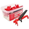 AW-Tools AWTOOLS GATAVINĖ PLYTELIŲ LYGIAVIMO SISTEMA 1,0mm 150+50vnt.+REG. REIKMENYS (GATAVINĖ 5-15mm + PLEIŠTAS + REIKMENYS)