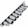 AW-Tools Torx sukimo galvų rinkinys 1/4" 3/8" E5-E16 9 vnt su laikikliu