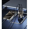 AWEI automobilinis įkroviklis C-857 33W USB+USB-C ruda