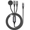 Awei laidas W23 3 viename USB-C/Lightning/Watch 100W/10W/2.5W juodas/juodas