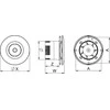 AWENTA Awenta WXO125H Orbit vonios ventiliatorius fi125mm 160m3/h 16W 230V su drėgmės jutikliu ir laikmačiu, balta