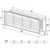 AWENTA ventiliacijos grotelės Awenta T15 120x440mm durys baltos