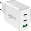 Įkroviklis Axagon InLine® USB PD maitinimo šaltinis, kroviklis GaN, 3-Port, Dual USB-C+USB-A, 65W, balta