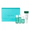 Dark AXIS-Y_SET Mini švytėjimo suteikiantis rinkinys: vieno žingsnio subalansuotas gelinis valiklis su kvinoja, 8 ml + kasdienis valomasis tonikas, 5 ml + intensyvios odos apsaugos ampulė su artišokais, 5 ml + tamsias dėmes koreguojantis švytėjimo suteikiantis serumas