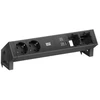 Bachmann DESK2 2xCEE7/3, kroviklis USB su zasilaniem sieciowym, 2xCM, przewód zasilający 0,2 m GST18 RAL9005 (19.07.2618)