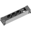 Bachmann Bachmann POWER FRAME 916.006, 3x apsauginio kontakto lizdas, 1x pasirinktinis modulis (juodas/pilkas, vidutinio dydžio)
