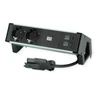 Bachmann DESK2 ALU Juodas 2x gniazdo su uziemieniem USB, USB Charger 22W A&C 0,2m GST18 (937.301)