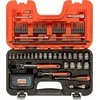 Bahco Galvučių rinkinys 1/4"+3/8" 4-21mm galvutėms, siauroms terkšlėms + ilgiems ir trumpiems antgaliams. 91vnt