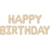 PartyDeco Folinis balionas Happ Birthday kreminis 340x35cm