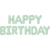 PartyDeco Folinis balionas Happ Birthday žalsvas 340x35cm