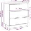 Šalia lovos spintelė Balta 71 x 34,5 x 75 cm Apdirbta mediena