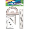 Geometrinis rinkinys Bambino 15 cm liniuotė, stačiakampiai, kampainis