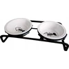 Barry King 2 dubenėliai CERAMICZNE+METALOWY stovas DLA KOTA 12cm