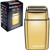Mobili įkraunama plaukų skutimo mašinėlė BaByliss PRO Double Foil Metal Shaver Gold FXFS2GE, aukso spalvos