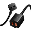 Baseus PowerCombo kabelis/przedłużacz su mini listwą zasilającą 1m juoda (adapter sieciowy EU i UK)(PSMN000301) (187753444)