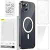 Telefono dėklas Baseus Magnetic Crystal Clear, skirtas iPhone 13 (skaidrus) su viso grūdinto stiklo ekrano apsauga ir valymo rinkiniu