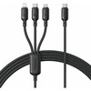 „Baseus Rapid“ serijos 3 viename USB-A 100 W 1,5 m, juodas