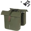 Basil Dviejų dalių miesto sakva BASIL CITY DOUBLE PANNIER BAG MIK 28-32L, MIK sistema (paruošta naudojimui), samanų žalios spalvos (NAUJA 2025)