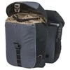 Basil Dviračio kuprinė dviguba BASIL MILES TARPAULIN DOUBLE PANNIER BAG MIK 34L, MIK System (ready to go), 100% neperšlampama juodas slate (NEW 2025)