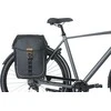 Basil Dviračio kuprinė dviguba BASIL MILES TARPAULIN DOUBLE PANNIER BAG MIK 34L, MIK System (ready to go), 100% atspari vandeniui juoda oranžinė (NEW 2025)
