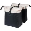 Baziliko krepšys-maišas BASIL VIVE DVIGUBAS DELTA-PANNIER krepšys 28-35 l, MIK sistema (paruoštas naudoti), balkšvas/juodas