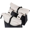 Basil Dviejų dalių sakwa, tvirtinama prie bagažinės BASIL CLOVE DOUBLE PANNIER BAG 28-35L, Universal Bridge System, nebalinta balta/juoda