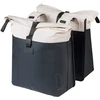 Basil Dviejų dalių sakwa, tvirtinama prie bagažinės BASIL CLOVE DOUBLE PANNIER BAG 28-35L, Universal Bridge System, nebalinta balta/juoda