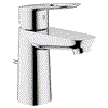 Grohe BauLoop S praustuvo maišytuvas su dugno vožtuvu (plastik), chromas