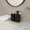 Bathroom Solutions PIECES CUB vonios kambario komplektas, juodas, 3 dalių