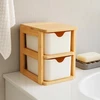 Bathroom Solutions Bamboo Dviguba bambukinė organizatoriaus SKAFFA, 15 x 10,8 cm