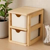 Bathroom Solutions Bamboo Dviguba bambukinė organizatoriaus SKAFFA, 15 x 10,8 cm