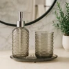 Bathroom Solutions PIECES NODE vonios kambario rinkinys, dozatorius, dantų šepetėlių laikiklis ir muilinė, 3 dalys
