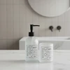 Bathroom Solutions Stiklinis muilo dozatorius ir dantų šepetėlių laikiklis ONYX