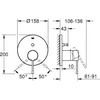 Grohe iebūvējamā dušas maisītāja Essence virsapmetuma daļa, ar pārslēdzēju, brushed hard graphite